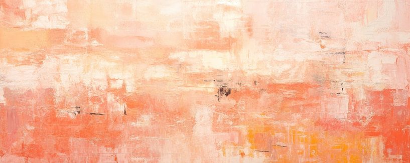 Abstrakte Pfirsich Kunst | Pfirsich von Abstraktes Gemälde