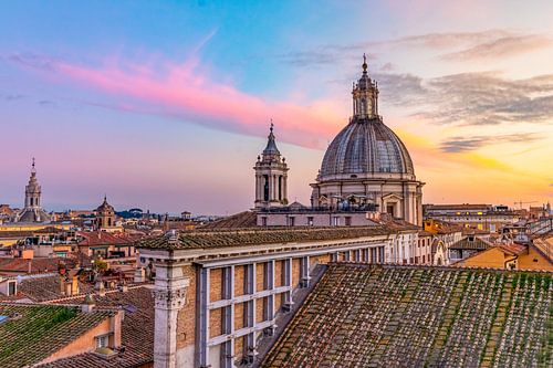 Rome, zonsondergang bij het Museo di Roma
