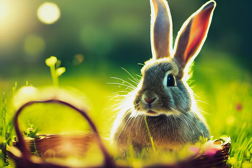 Paashaas Behang Illustratie 06 van Animaflora PicsStock