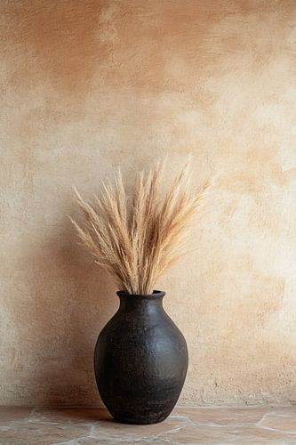 Minimalistische vaas met pluimen