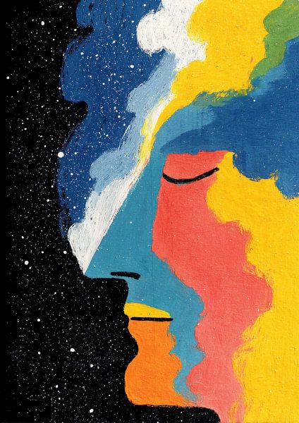 Surreales Gesicht im Weltraum von Niklas Maximilian