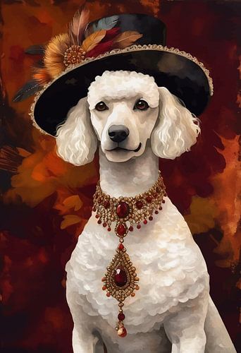 Poodle Dog in Victorian Dress