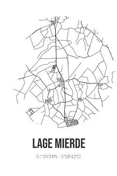 Lage Mierde (Nord-Brabant) | Carte | Noir et blanc sur Rezona