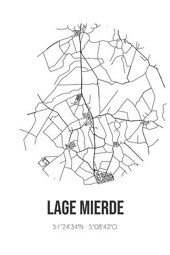Lage Mierde (Nordbrabant) | Karte | Schwarz-Weiß
