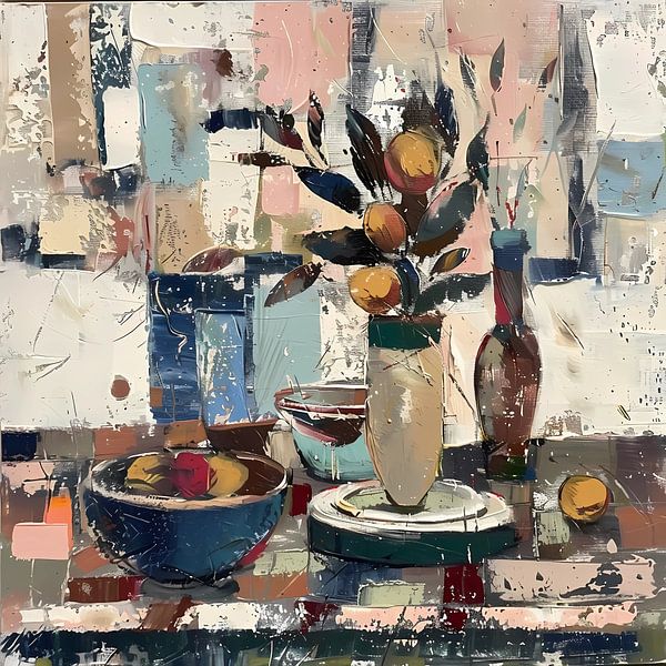 Digitale kunst van stillevens en keukenobjecten. van Ariadna de Raadt-Goldberg