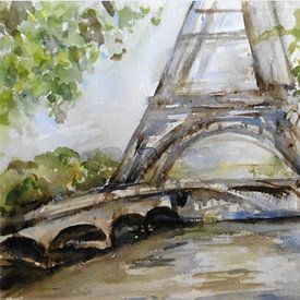 The Eiffel tower on the Seine. by Ineke de Rijk