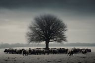 Baum mit Schafen von Artsy Miniaturansicht
