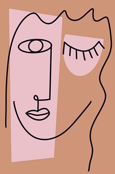 abstract minimalistisch gezicht