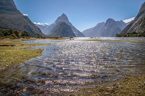 Milford Sound en Mitre Peak, Nieuw Zeeland