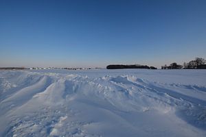 Schneeverwehungen bei Neukamp, Putbus, Insel Rügen