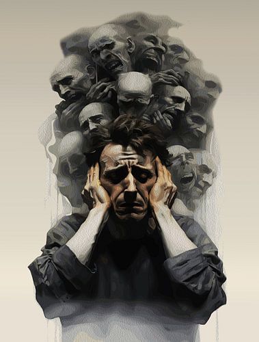 Surreal Scream Donker emotioneel abstract van innerlijke onrust en angst