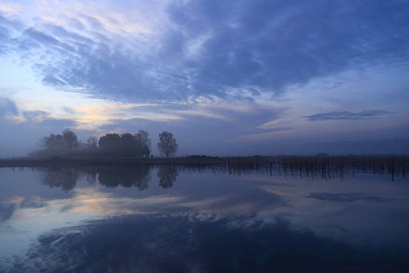 Blauwe zonsopkomst bij park Lingezegen Arnhem. Zen, rust van Bobsphotography