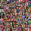 Collage von 200 Porträts, weltweit. von Frans Lemmens