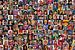 Collage van 200 portretten, wereldwijd. van Frans Lemmens