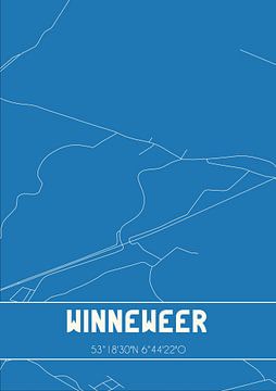 Blaupause | Karte | Winneweer (Groningen) von Rezona