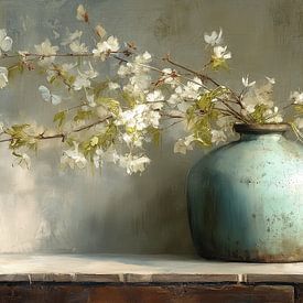 Vase und Blüte von Blickfänger Gemälde