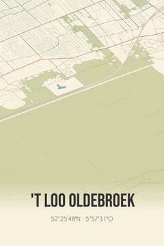 Vintage landkaart van 't Loo Oldebroek (Gelderland) van MijnStadsPoster