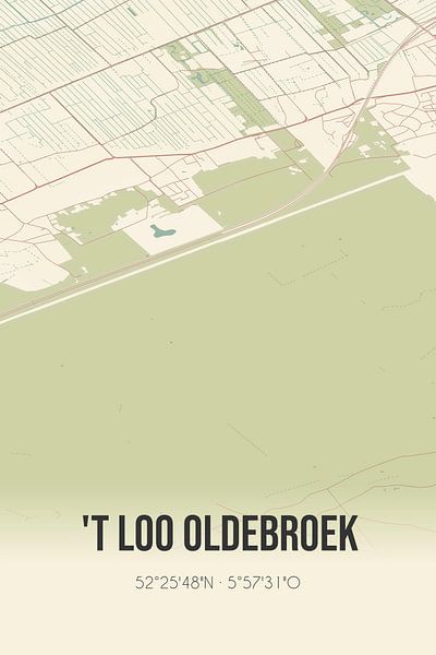 Vintage map of 't Loo Oldebroek (Gelderland) by Prints of Place