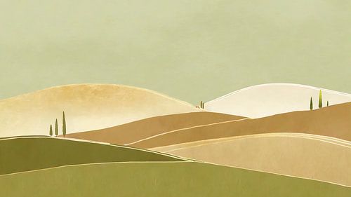 Minimalistische und heitere toskanische Landschaft