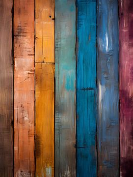 Kleurrijke houten planken V1 van drdigitaldesign