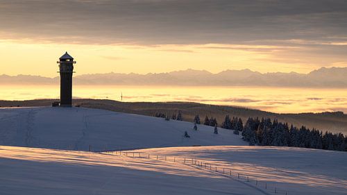 Zonsopgang op de Feldberg in het Zwarte Woud