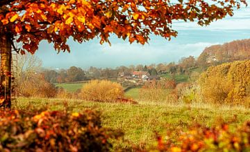 Herfstkleuren op de heuvels van Zuid-Limburg van John Kreukniet