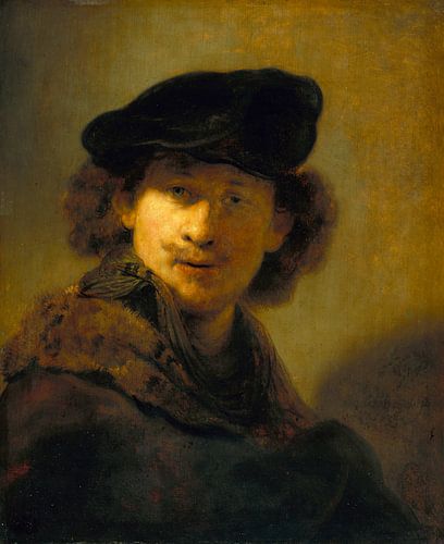 Zelfportret met fluwelen baret, Rembrandt van Rijn
