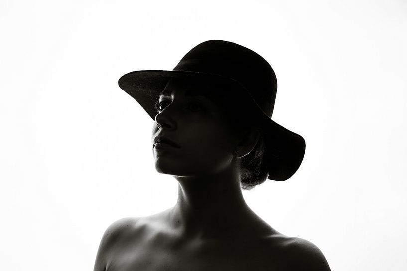 Künstlerisches Porträt in Schwarz und Weiß von Joyce van Bergen