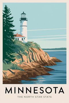 Minnesota Vintage Travel Poster by Poster Art Shop