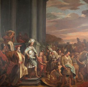 Koning Cyrus overhandigt de geroofde schat uit de tempel van Jeruzalem, Ferdinand Bol, 1655 - 1669