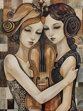 violin-playing women by PixelPrestige