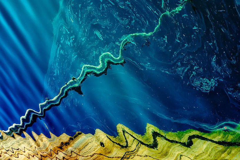 abstract reflection waves water by Dieter Walther
