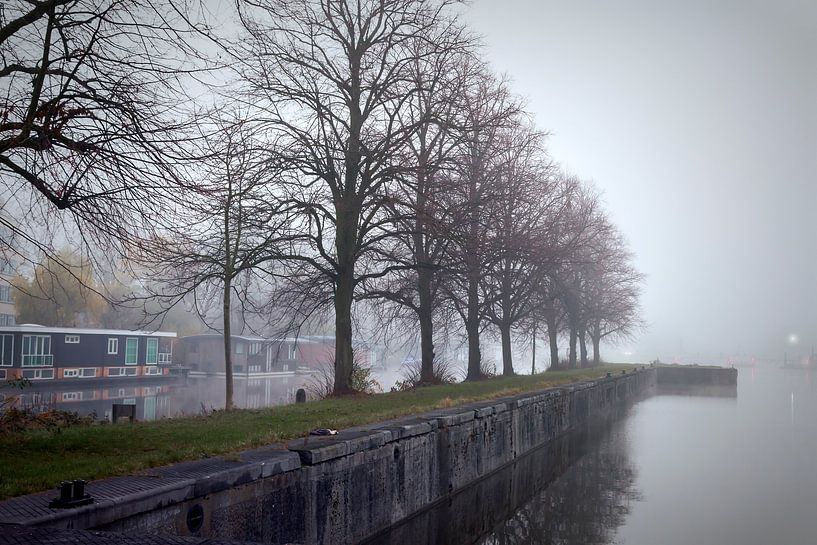 Merwede Canal dans la brume par Jan van der Knaap