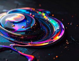 Close-up of cyber elements made from dispersion glass