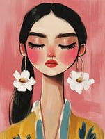 Portrait of a girl in cheerful colours