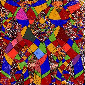 farbenfrohe digitale Kunst als Design für Ihr Zuhause Inneneinrichtung entweder zu Hause oder im Bür von EL QOCH