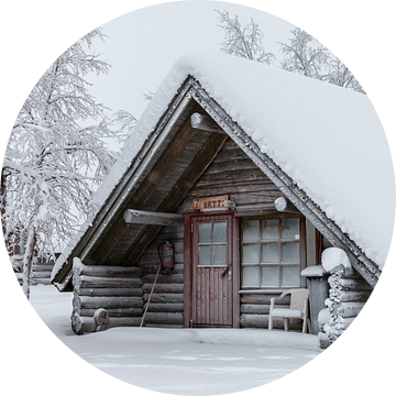 Finland, houten hut van Frank Peters