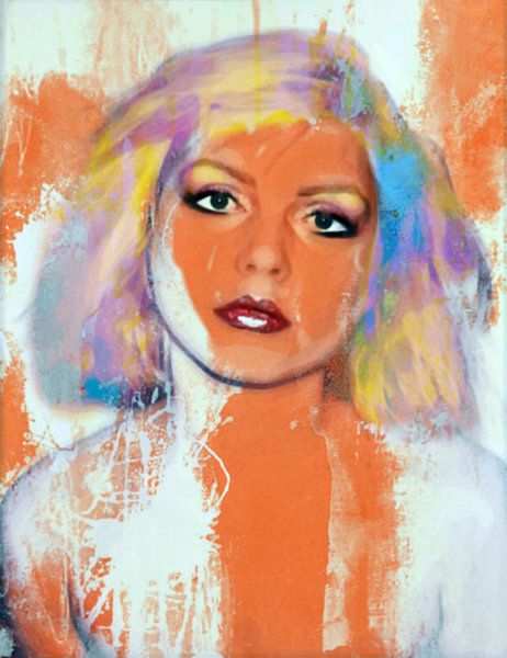 Hommage aan Debbie Harry - Blondie - Oranje Funky Grunge van Felix von Altersheim
