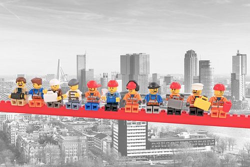 Lunch atop a skyscraper Lego edition - Rotterdam