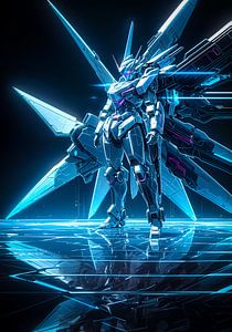 Robot hologramme bleu