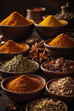 Oriental spices in a kitchen by Jan Bouma