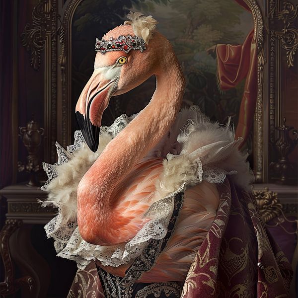 Koninklijke flamingo van Poster Art Shop