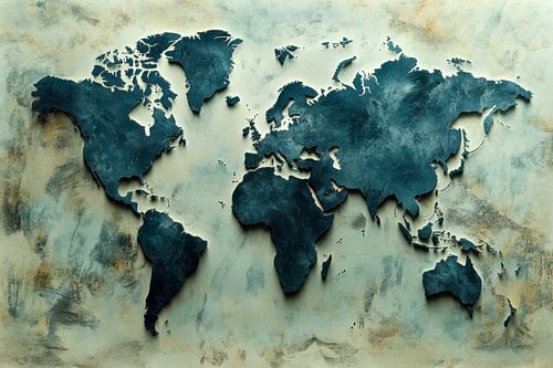 Groene Mysterieuze abstracte wereldkaart