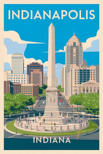 Indianapolis, Indiana Vintage Reisposter