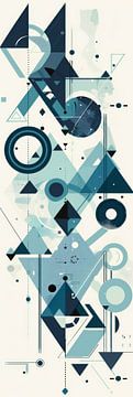 Gestructureerde geometrie - Moderne abstractie in warme tinten van Poster Art Shop