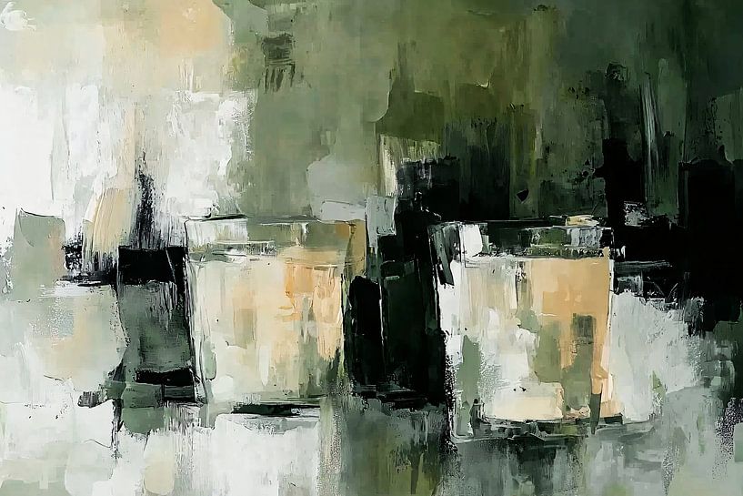 Abstract green still life by Art & Soul Creations