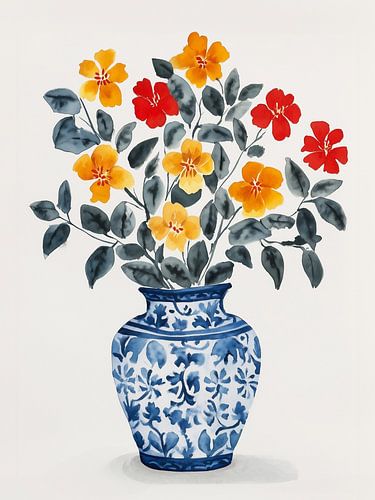 Blauwe vaas van annika persson