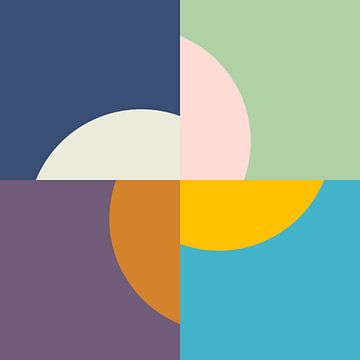 Seasons Suns | Minimal Geometric Color Block Abstract by Menega Sabidussi