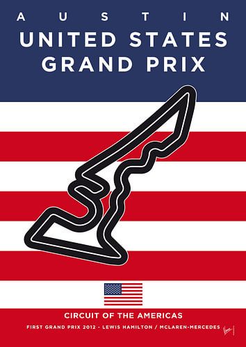 My F1 AUSTIN Race Track Minimal Poster