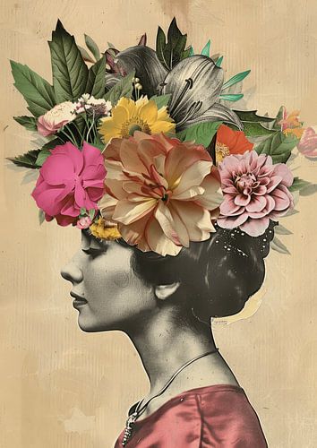 Portrait en collage vintage